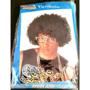 Jumbo Afro Wig Black 70s Disco Fancy Dress Up Halloween Costume Accessory